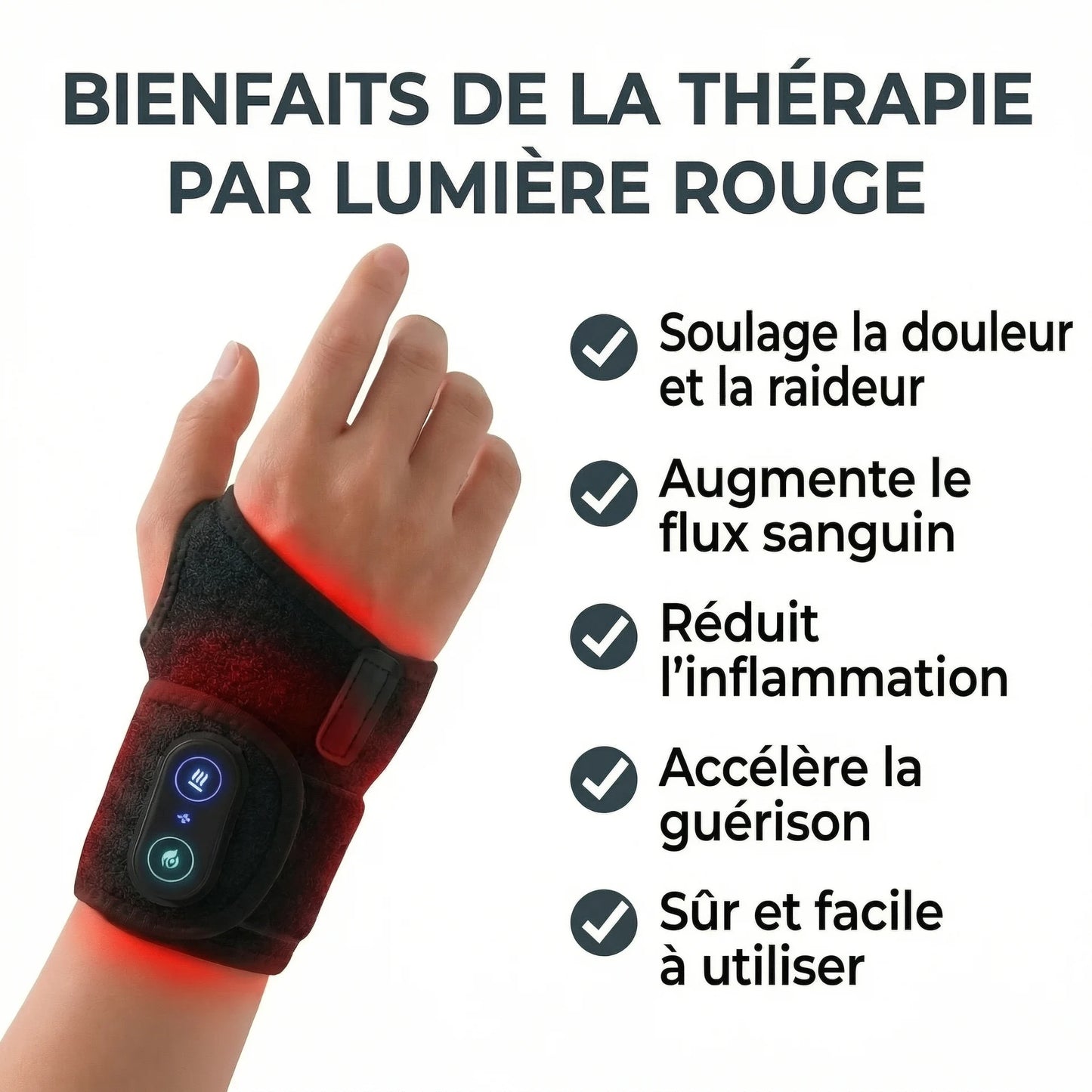 Recovera+ Attelle Thérapeutique à Lumière Rouge